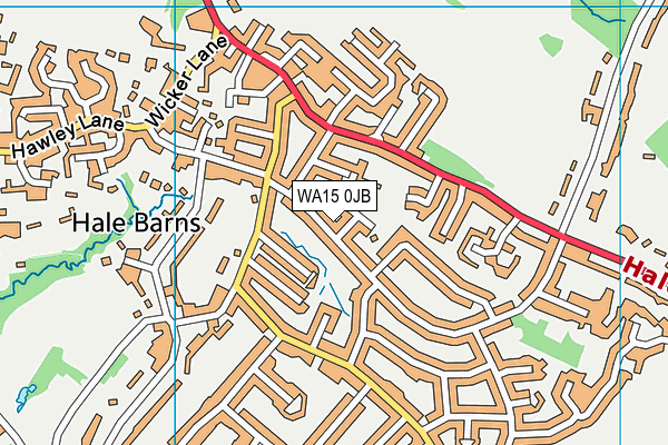 WA15 0JB map - OS VectorMap District (Ordnance Survey)