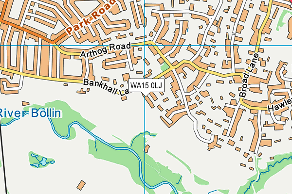 WA15 0LJ map - OS VectorMap District (Ordnance Survey)