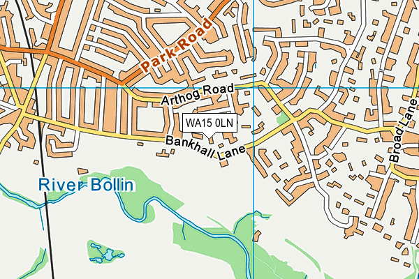 WA15 0LN map - OS VectorMap District (Ordnance Survey)