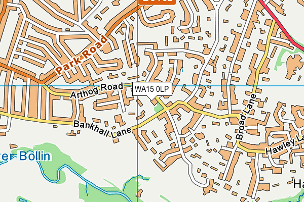 WA15 0LP map - OS VectorMap District (Ordnance Survey)