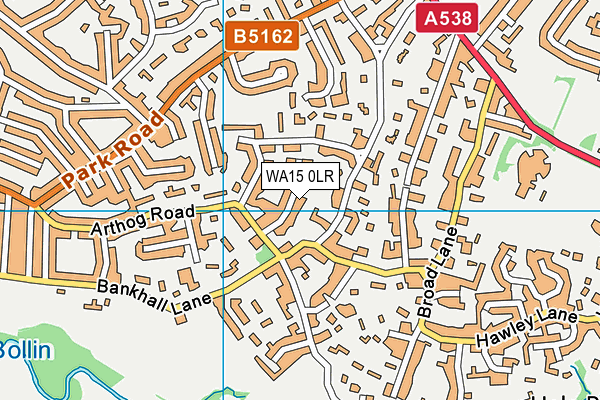 WA15 0LR map - OS VectorMap District (Ordnance Survey)