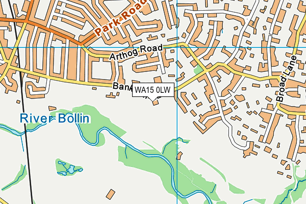 WA15 0LW map - OS VectorMap District (Ordnance Survey)