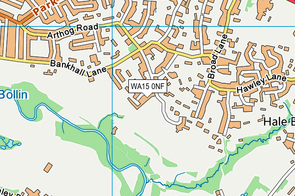 WA15 0NF map - OS VectorMap District (Ordnance Survey)