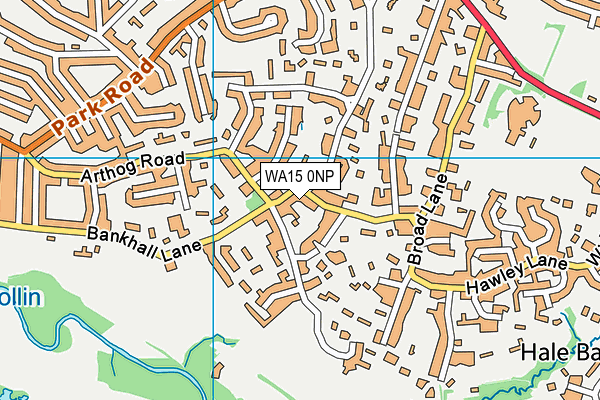 WA15 0NP map - OS VectorMap District (Ordnance Survey)