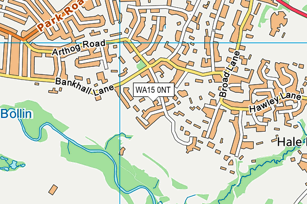 WA15 0NT map - OS VectorMap District (Ordnance Survey)