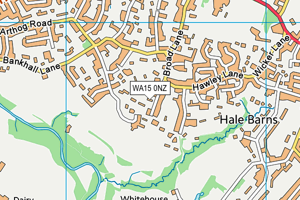 WA15 0NZ map - OS VectorMap District (Ordnance Survey)