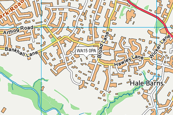 WA15 0PA map - OS VectorMap District (Ordnance Survey)