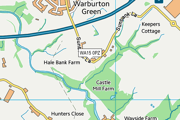WA15 0PZ map - OS VectorMap District (Ordnance Survey)