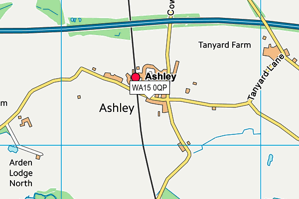 Ashley Cricket Club map (WA15 0QP) - OS VectorMap District (Ordnance Survey)