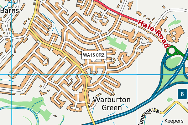 WA15 0RZ map - OS VectorMap District (Ordnance Survey)