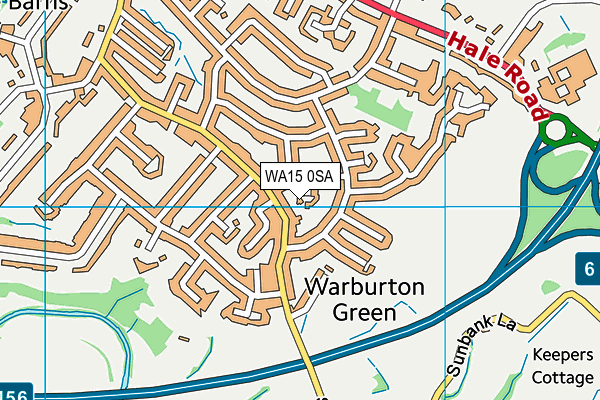 WA15 0SA map - OS VectorMap District (Ordnance Survey)