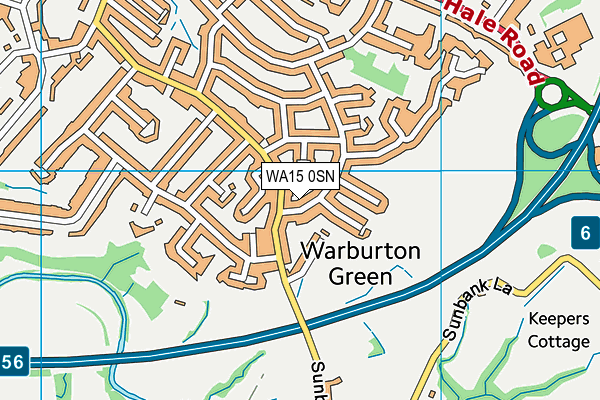 WA15 0SN map - OS VectorMap District (Ordnance Survey)