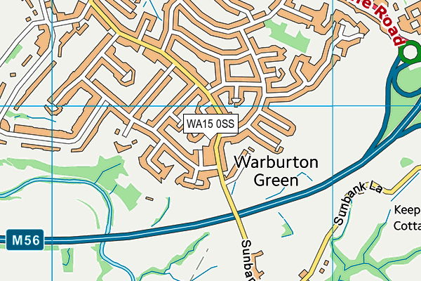 WA15 0SS map - OS VectorMap District (Ordnance Survey)