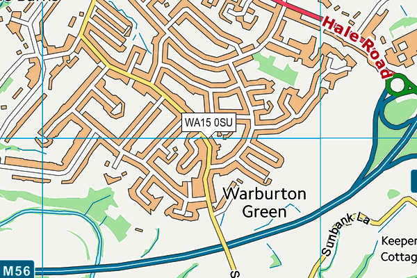 WA15 0SU map - OS VectorMap District (Ordnance Survey)