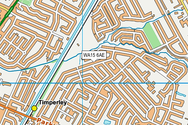 WA15 6AE map - OS VectorMap District (Ordnance Survey)
