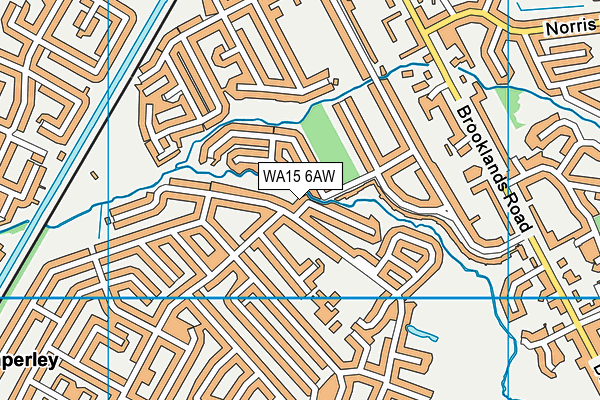 WA15 6AW map - OS VectorMap District (Ordnance Survey)