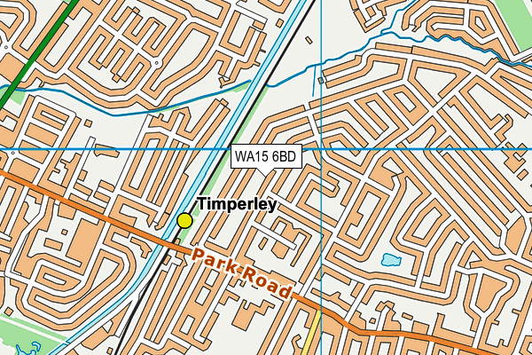 WA15 6BD map - OS VectorMap District (Ordnance Survey)