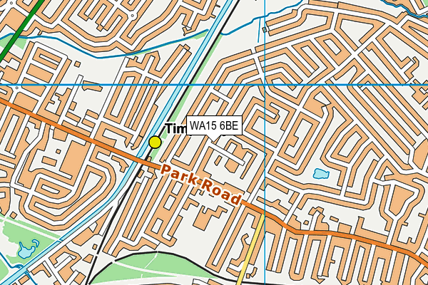 WA15 6BE map - OS VectorMap District (Ordnance Survey)