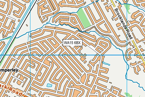 WA15 6BX map - OS VectorMap District (Ordnance Survey)