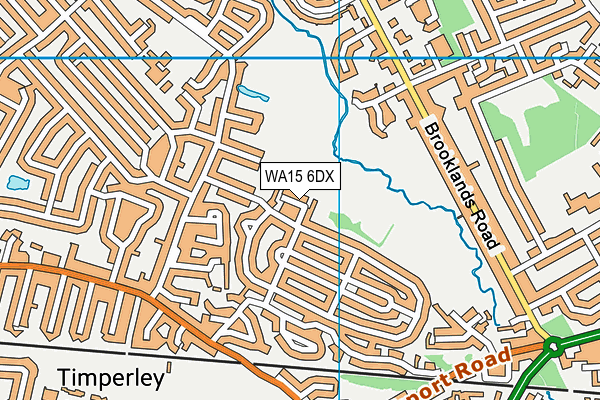 WA15 6DX map - OS VectorMap District (Ordnance Survey)