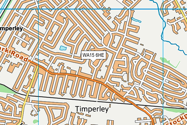 WA15 6HE map - OS VectorMap District (Ordnance Survey)