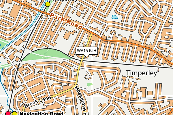 WA15 6JH map - OS VectorMap District (Ordnance Survey)