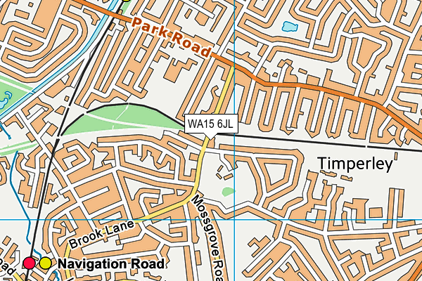 WA15 6JL map - OS VectorMap District (Ordnance Survey)