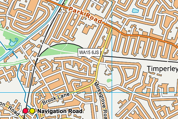 WA15 6JS map - OS VectorMap District (Ordnance Survey)
