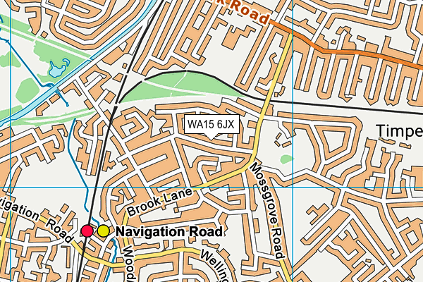 WA15 6JX map - OS VectorMap District (Ordnance Survey)