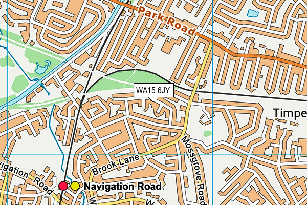 WA15 6JY map - OS VectorMap District (Ordnance Survey)