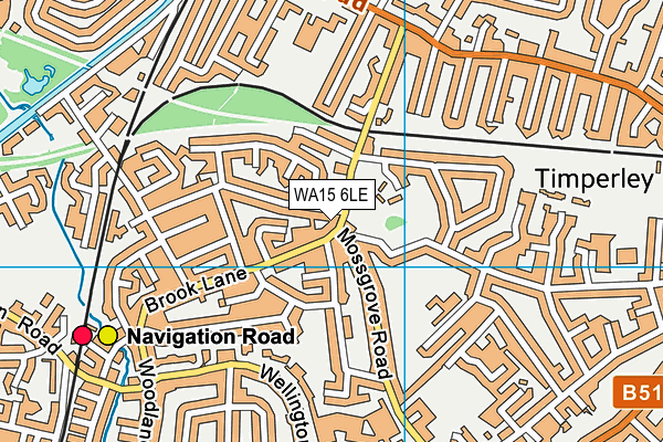 WA15 6LE map - OS VectorMap District (Ordnance Survey)