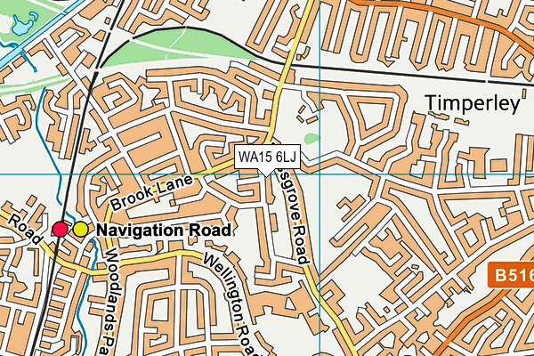 WA15 6LJ map - OS VectorMap District (Ordnance Survey)