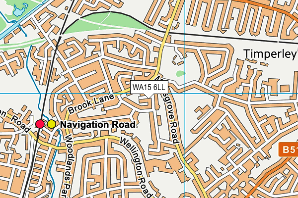WA15 6LL map - OS VectorMap District (Ordnance Survey)