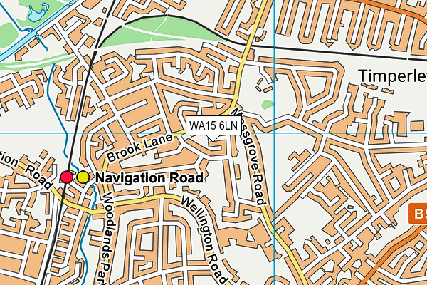 WA15 6LN map - OS VectorMap District (Ordnance Survey)