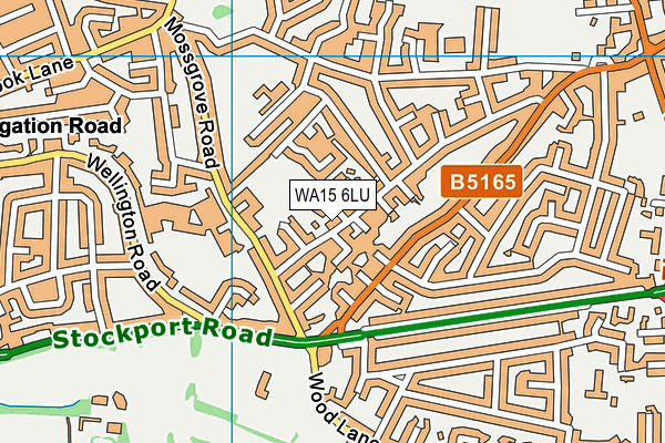 WA15 6LU map - OS VectorMap District (Ordnance Survey)