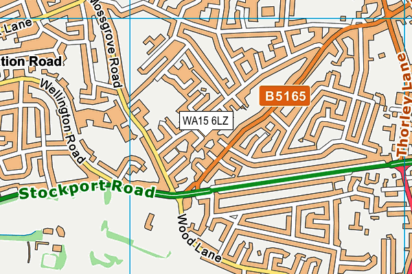 WA15 6LZ map - OS VectorMap District (Ordnance Survey)