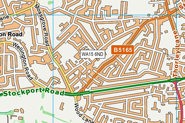 WA15 6ND map - OS VectorMap District (Ordnance Survey)
