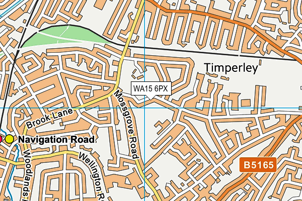 WA15 6PX map - OS VectorMap District (Ordnance Survey)