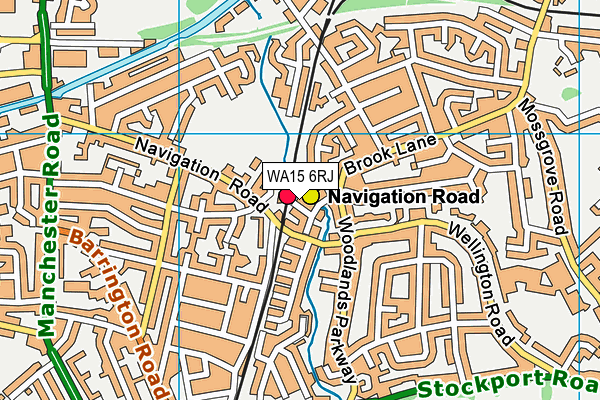 WA15 6RJ map - OS VectorMap District (Ordnance Survey)