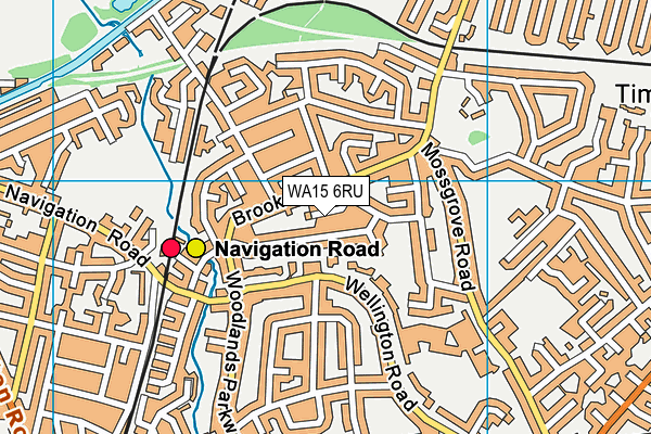 WA15 6RU map - OS VectorMap District (Ordnance Survey)