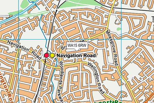 WA15 6RW map - OS VectorMap District (Ordnance Survey)