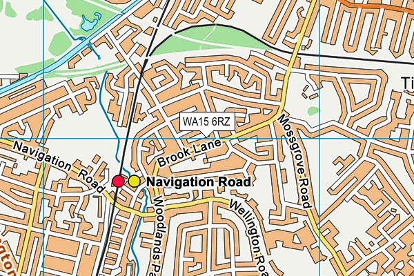 WA15 6RZ map - OS VectorMap District (Ordnance Survey)