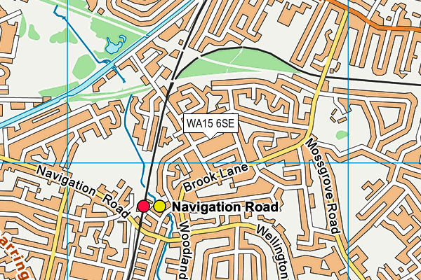 WA15 6SE map - OS VectorMap District (Ordnance Survey)
