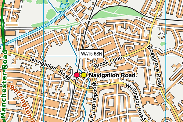 WA15 6SN map - OS VectorMap District (Ordnance Survey)