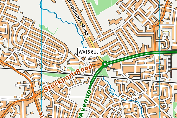 WA15 6UJ map - OS VectorMap District (Ordnance Survey)