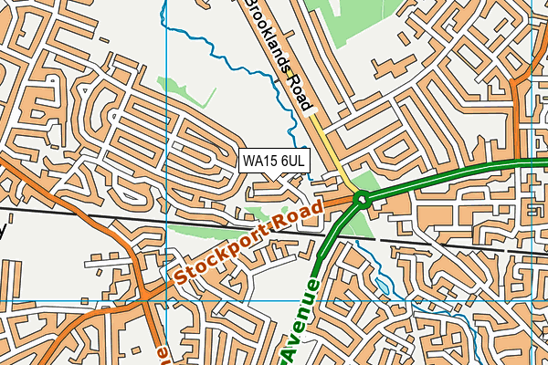 WA15 6UL map - OS VectorMap District (Ordnance Survey)