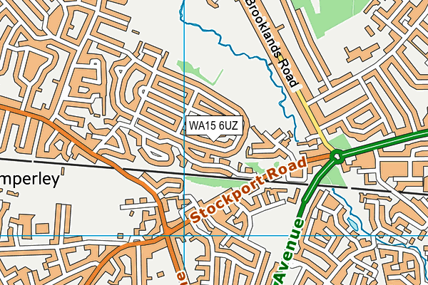 WA15 6UZ map - OS VectorMap District (Ordnance Survey)