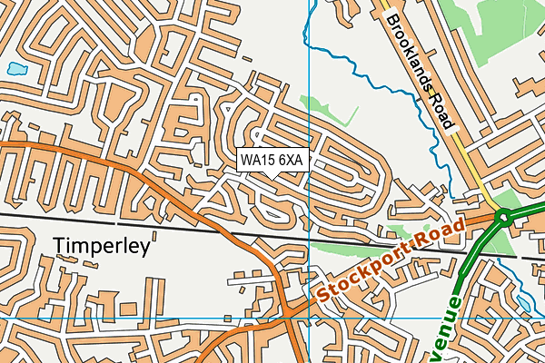 WA15 6XA map - OS VectorMap District (Ordnance Survey)
