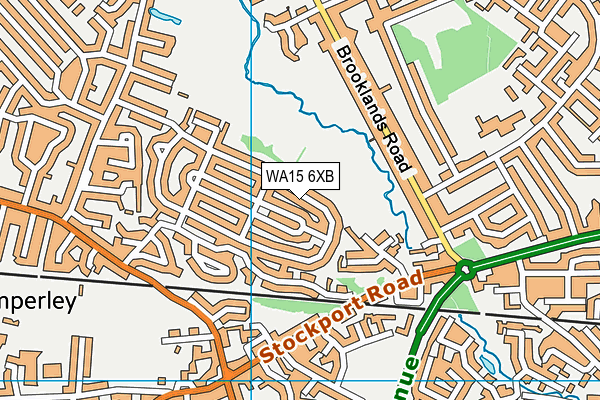 WA15 6XB map - OS VectorMap District (Ordnance Survey)
