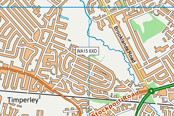 WA15 6XD map - OS VectorMap District (Ordnance Survey)